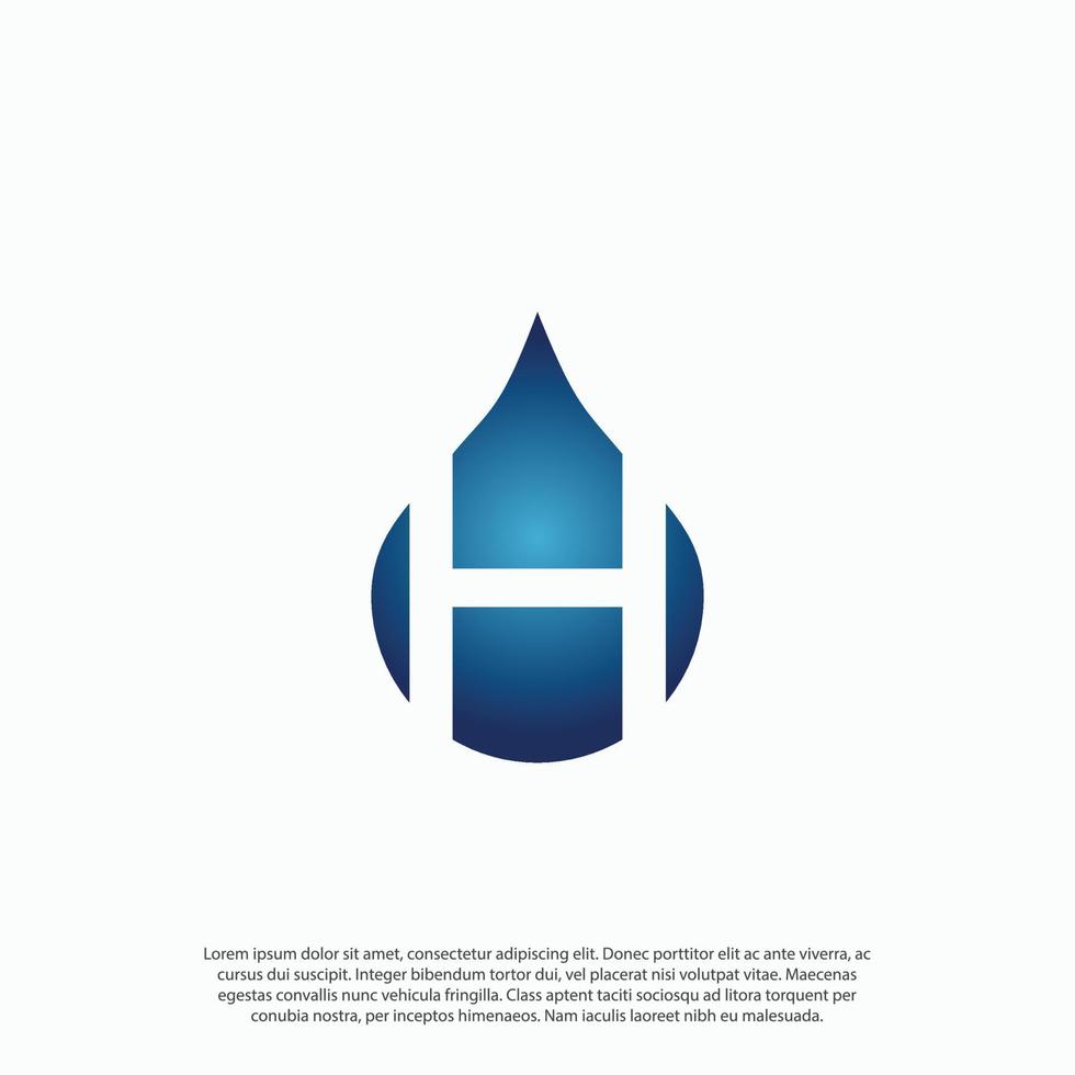 letter H with water drop style, for oil, lubricants, water or liquid logo design vector silhouette illustration