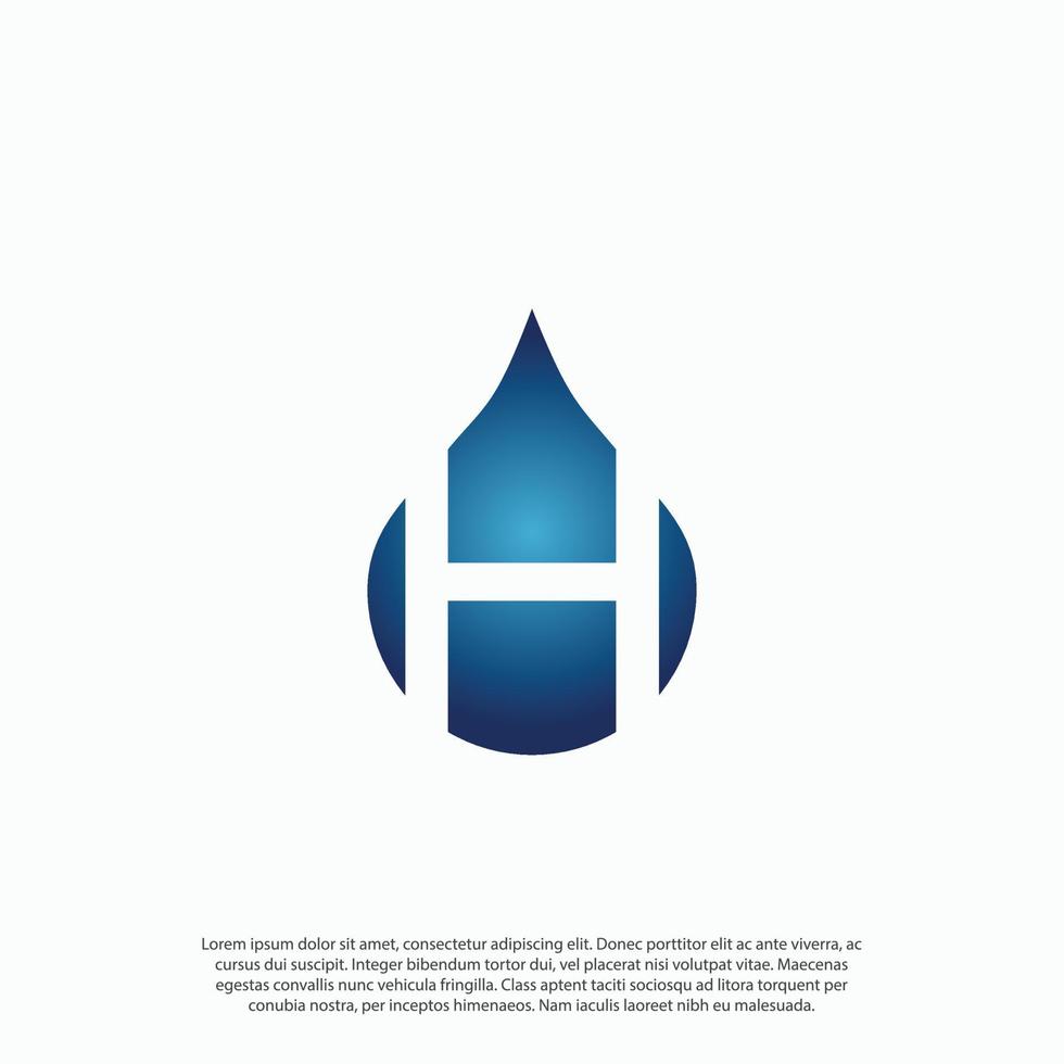 letter H with water drop style, for oil, lubricants, water or liquid logo design vector silhouette illustration