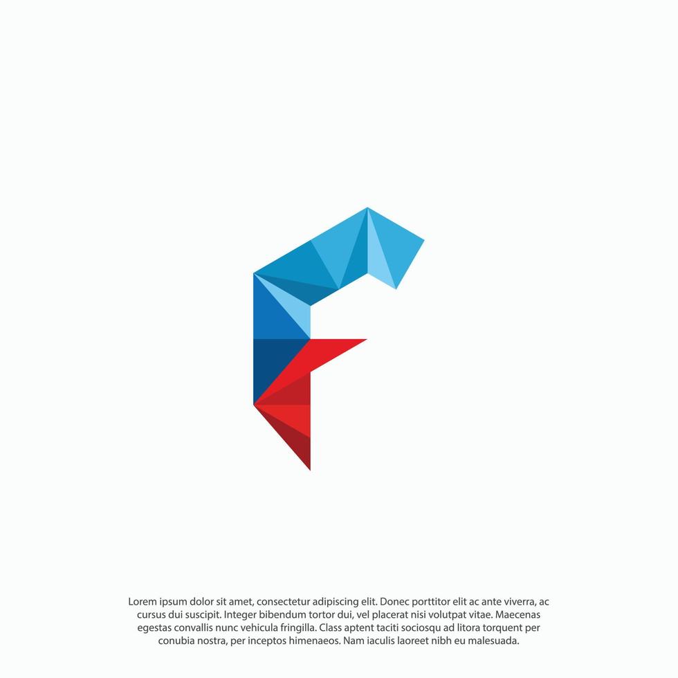 plantilla de vector de diseño geométrico abstracto de logotipo de letra f. icono de concepto de logotipo de monograma.
