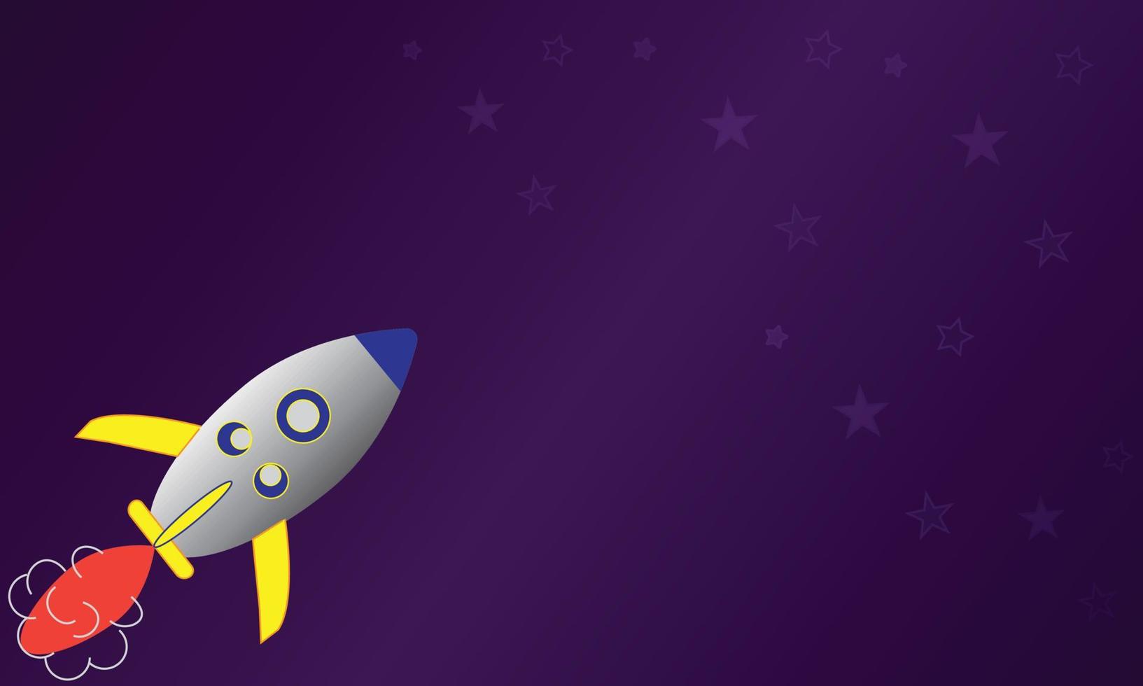 rocket in space with blank space vector