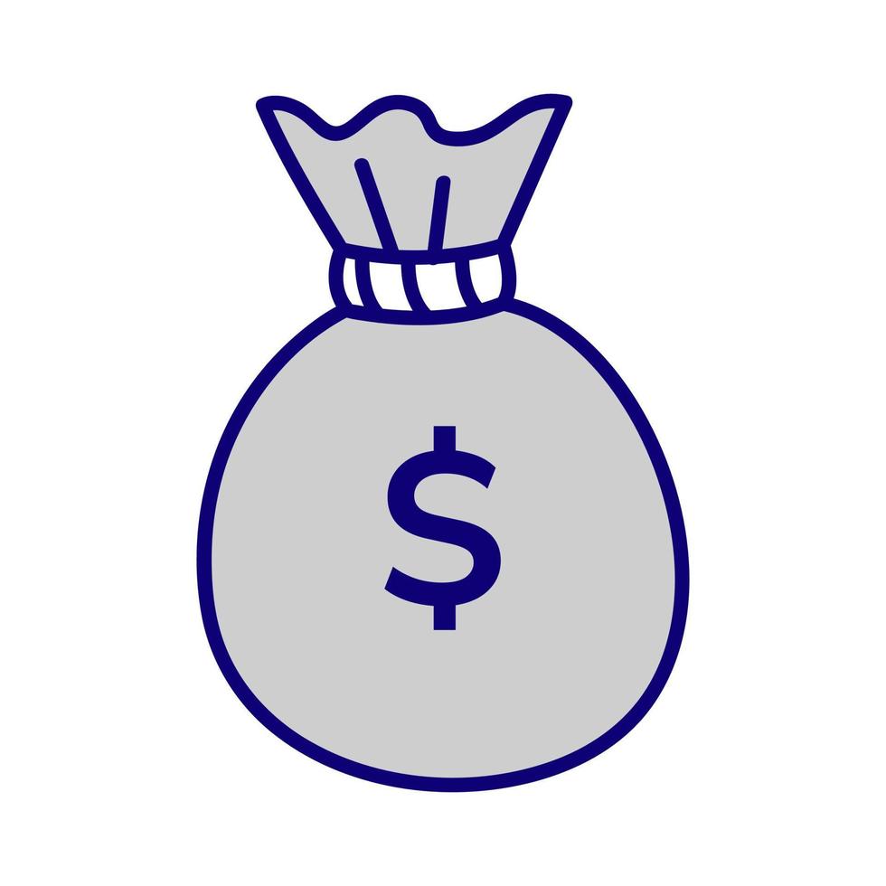 Bag of money icon. Investment trade vector icon. Financial crypto concept illustration. Concept of financial success and investment