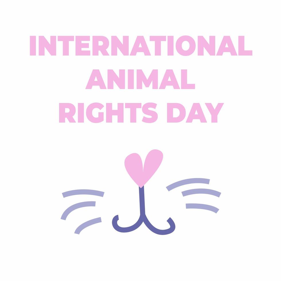 Animal rights day vector banner. International day of animal rights concept. Cute cat illustration