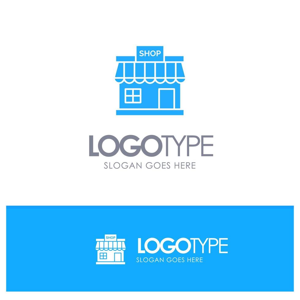 Shop Store Online Store Market Blue Logo vector