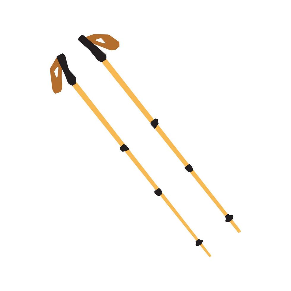 Nordic walking sticks icon. For hiking and trekking vector