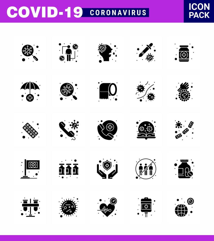 Simple Set of Covid19 Protection Blue 25 icon pack icon included virus healthcare intect dropper runny viral coronavirus 2019nov disease Vector Design Elements