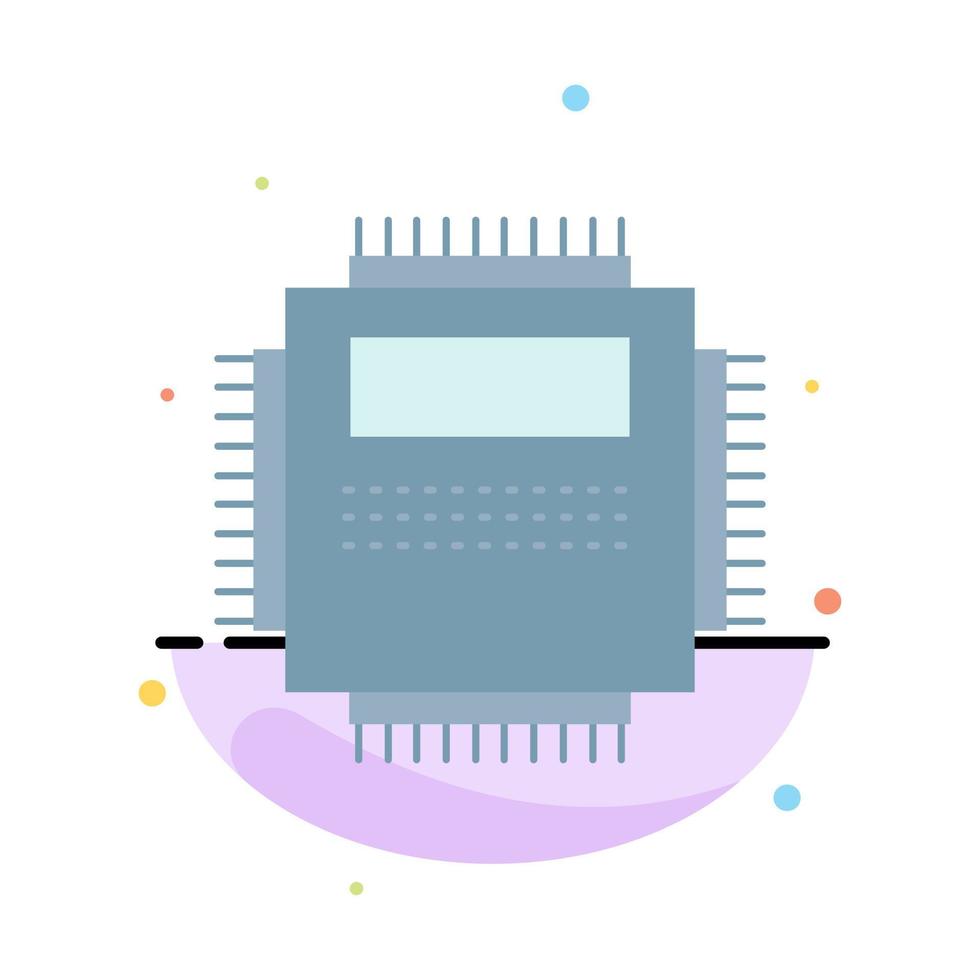 Processor Hardware Computer PC Technology Flat Color Icon Vector
