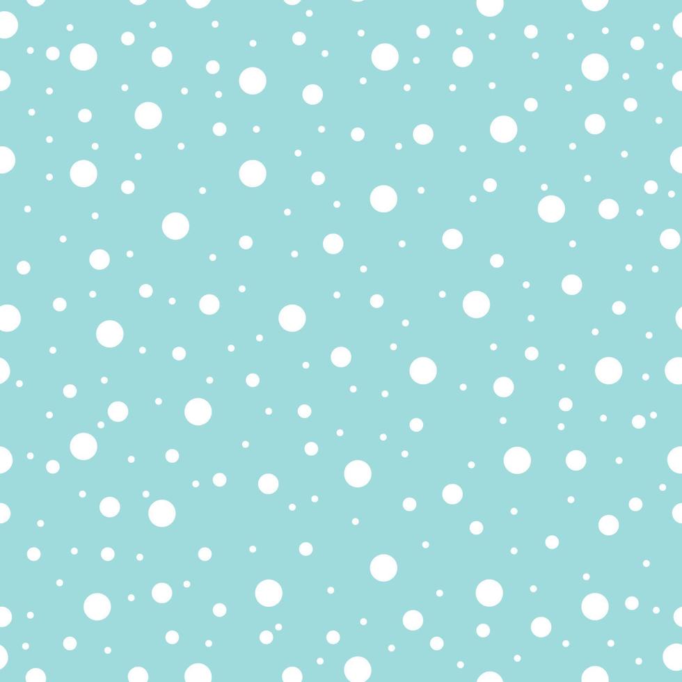 Seamless pattern of falling snow on a blue background. Ideal for textiles, packaging, scrapbooking. Vector illustration.