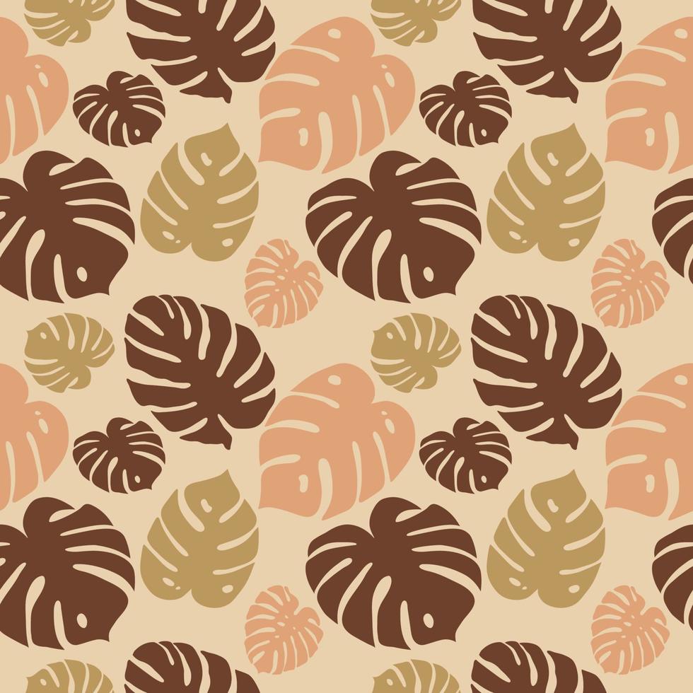Monstera leaves seamless pattern, botanical abstract background vector
