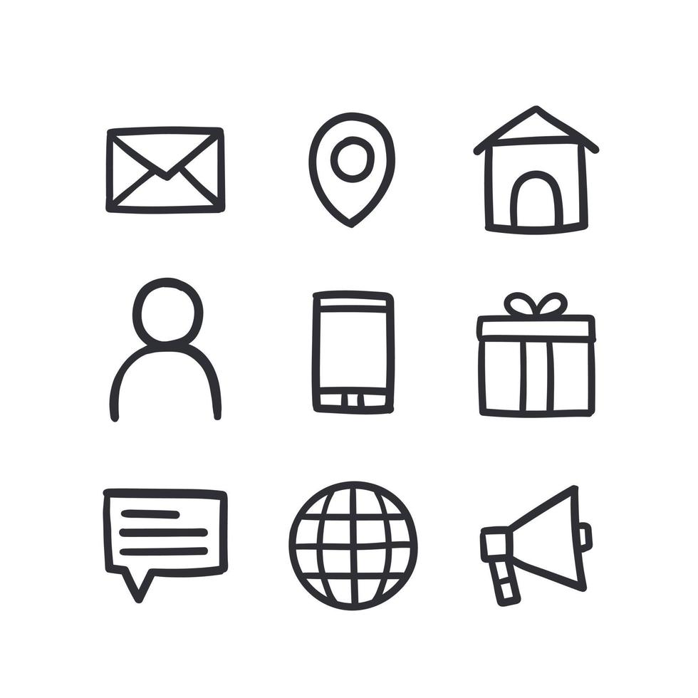 Contact icon set for business communication symbol vector