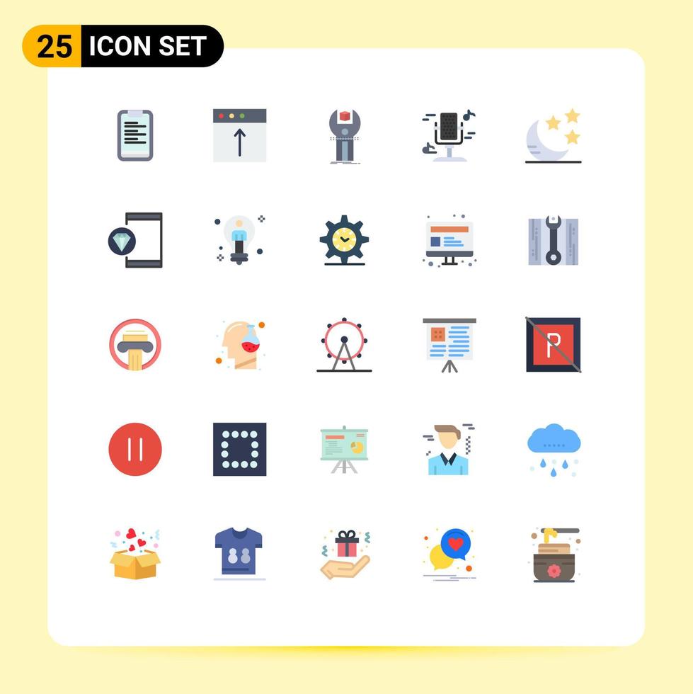 25 Universal Flat Colors Set for Web and Mobile Applications crescent music sdk microphone programming Editable Vector Design Elements