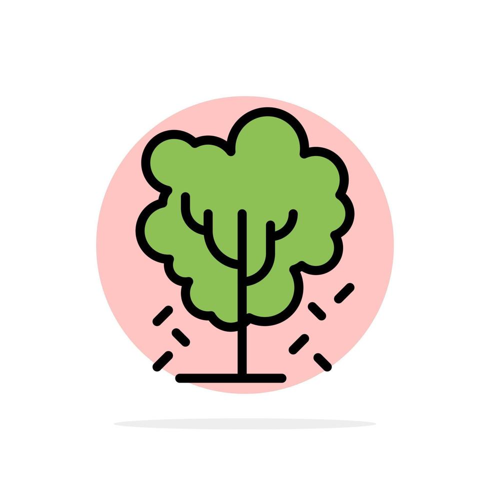 Tree Apple Apple Tree Nature Spring Abstract Circle Background Flat color Icon vector