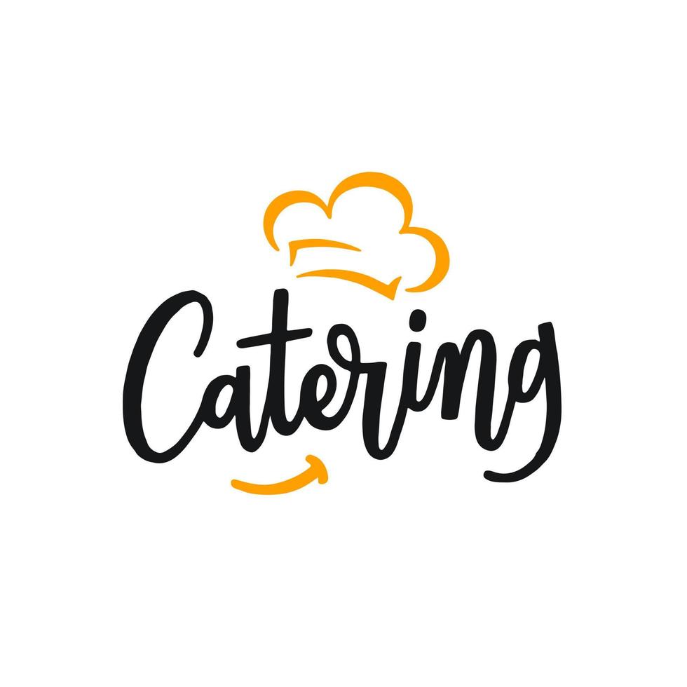 Restaurant chef design with catering service logo template vector