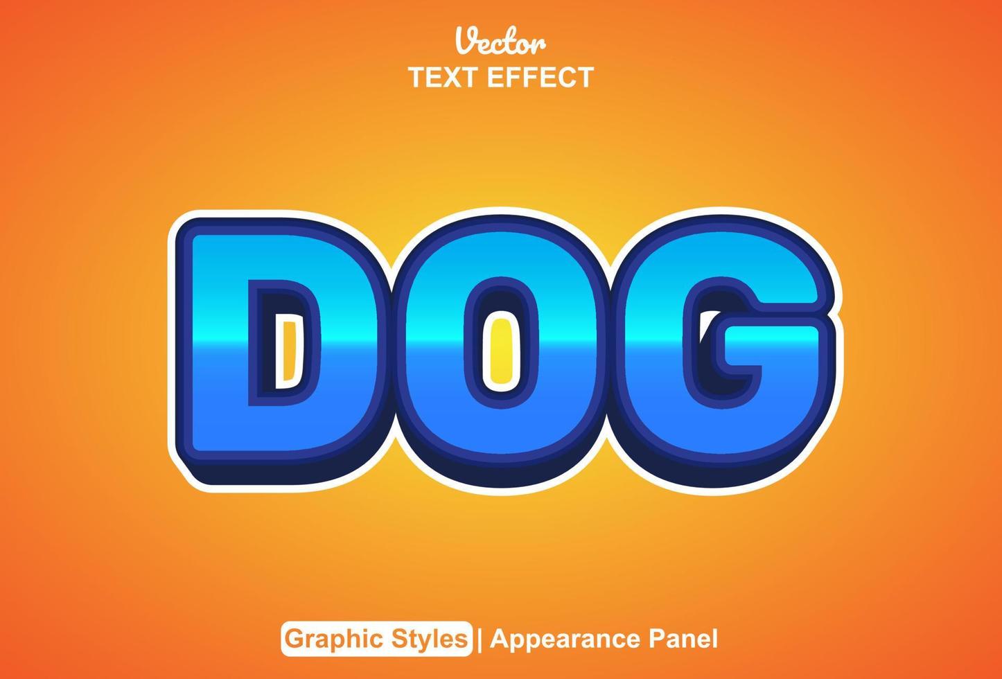 dog text effect with graphic style and editable. vector