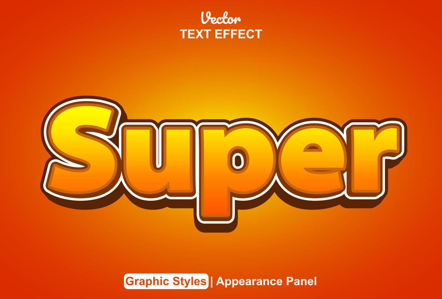 super text effect with graphic style and editable. vector