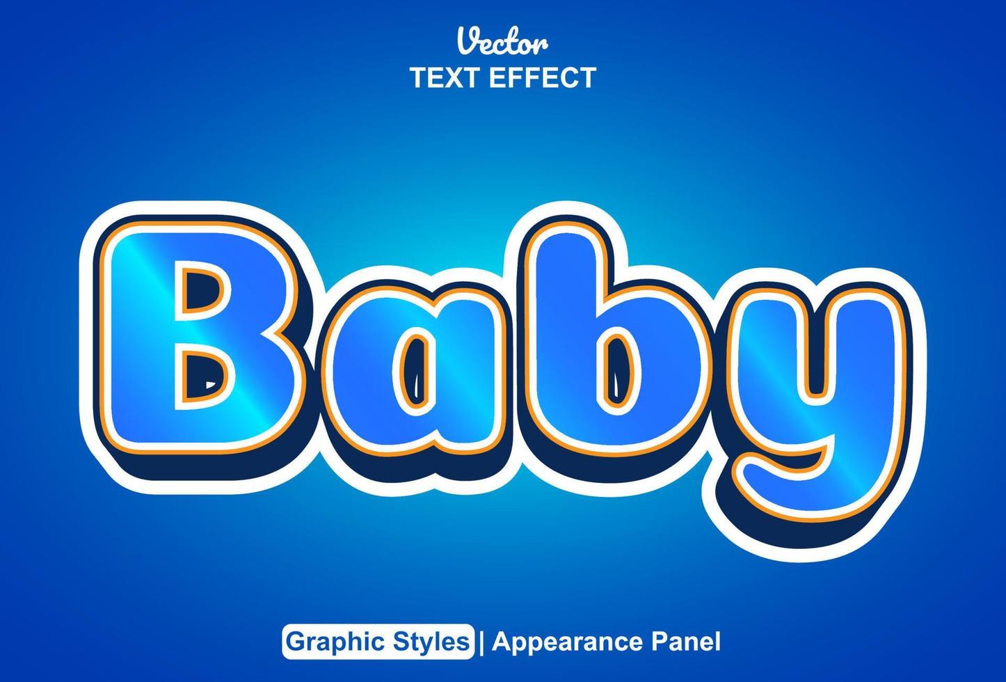 baby text effect with graphic style and editable. vector