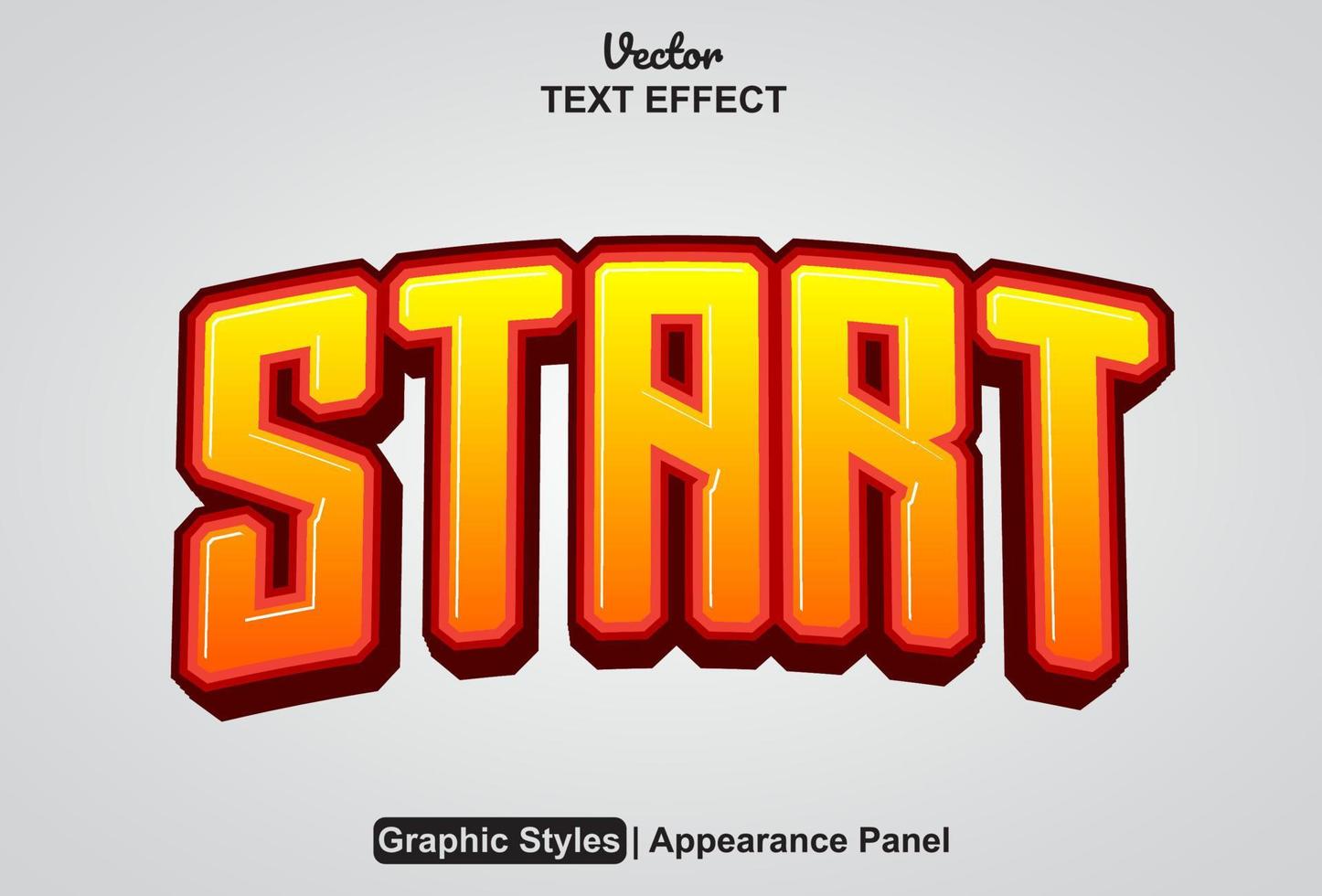 start text effect with graphic style and editable. vector