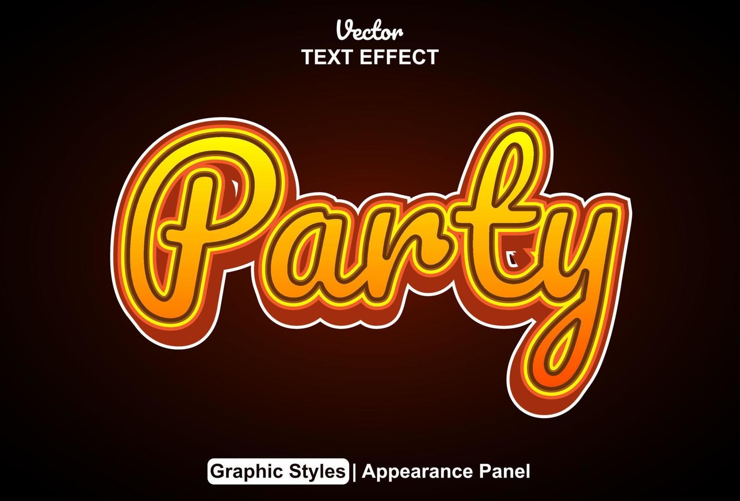 party text effect with graphic style and editable. vector
