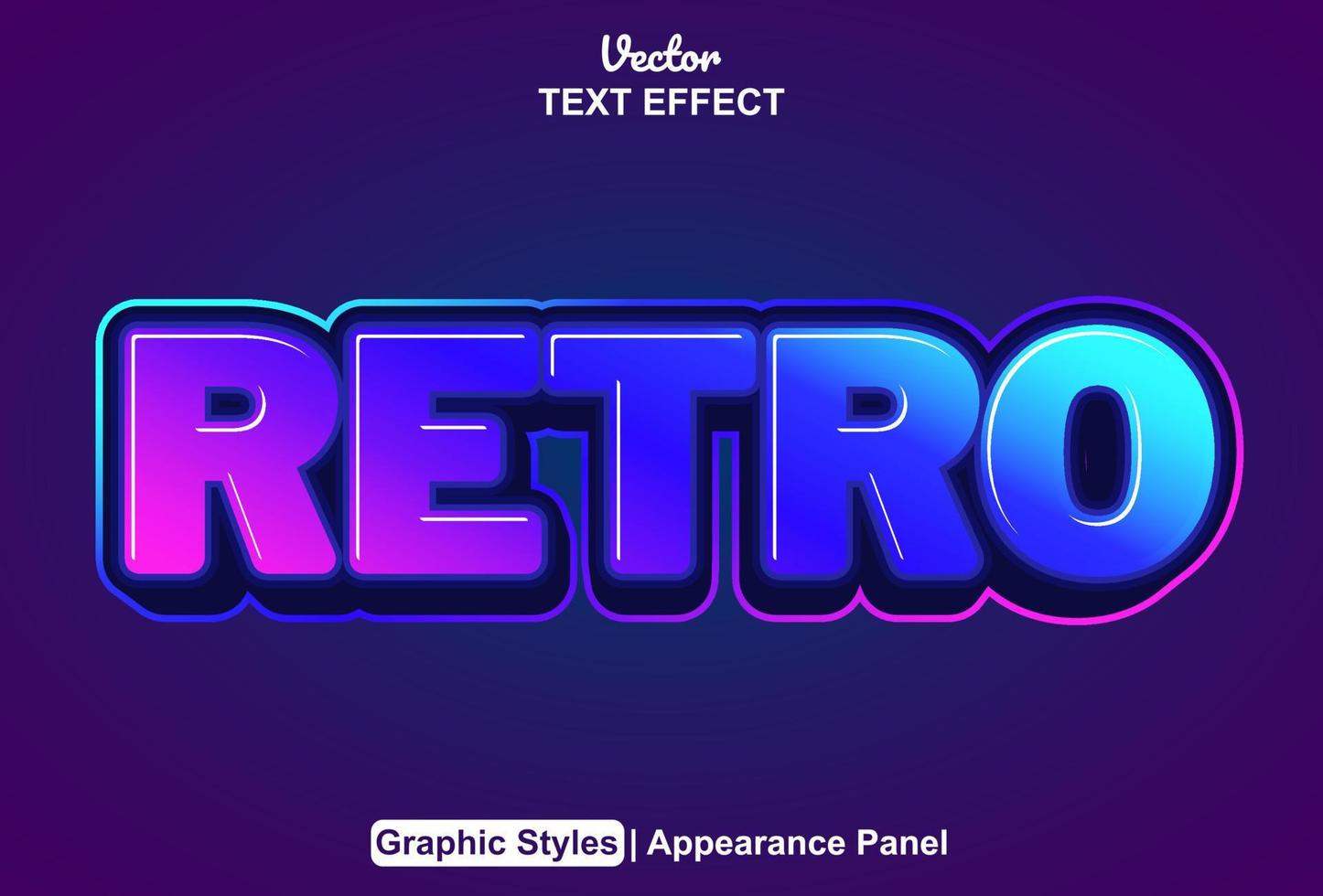 retro text effect with graphic style and editable. vector