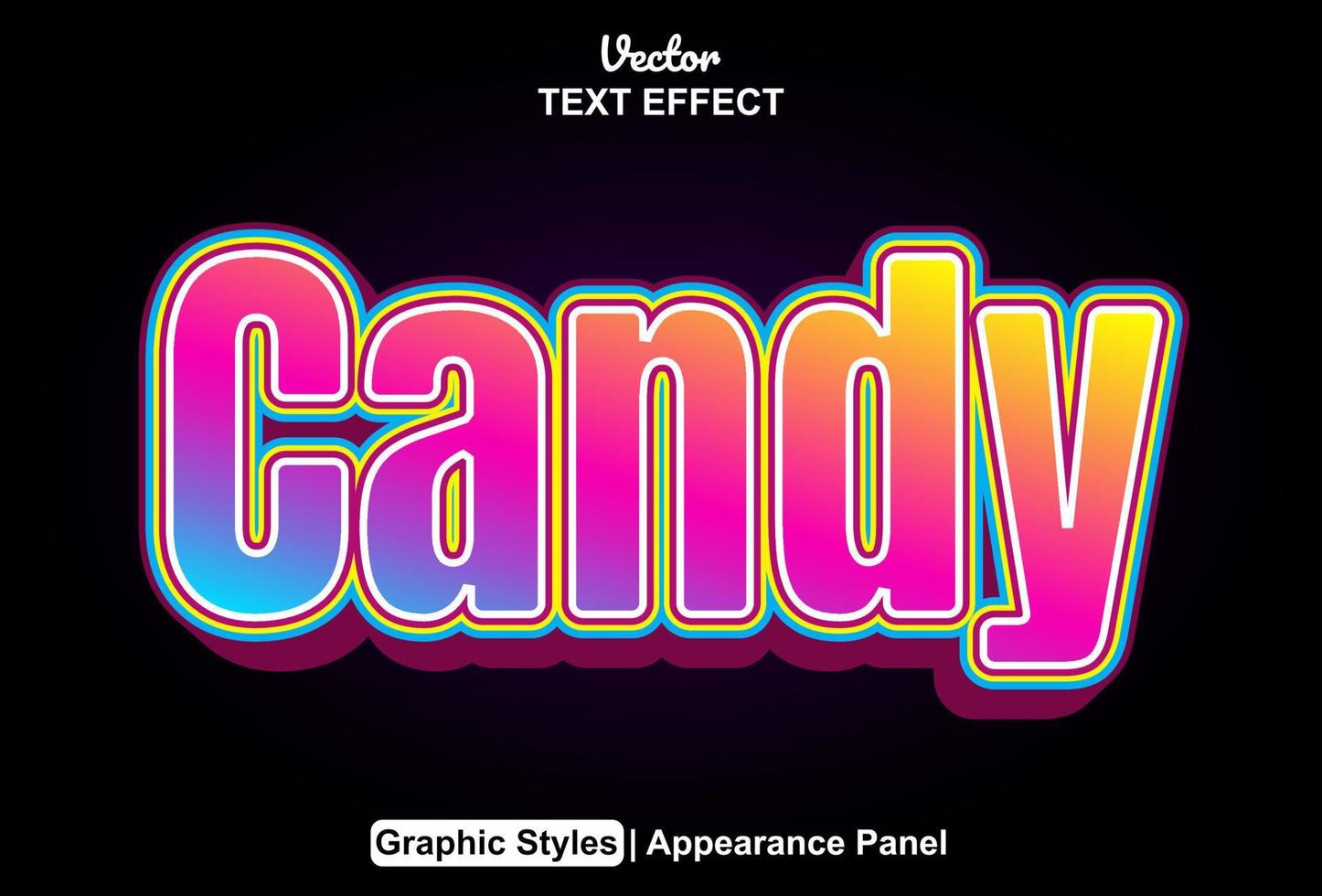 candy text effect with graphic style and editable. vector