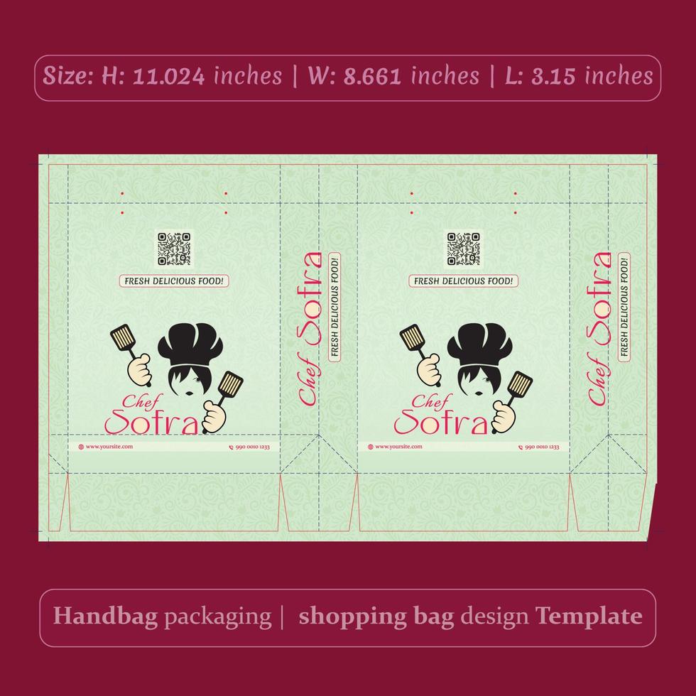 Handbag packaging shopping bag design vector