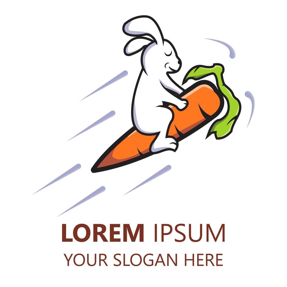 speed rabbit logo design template. rabbit illustration vector
