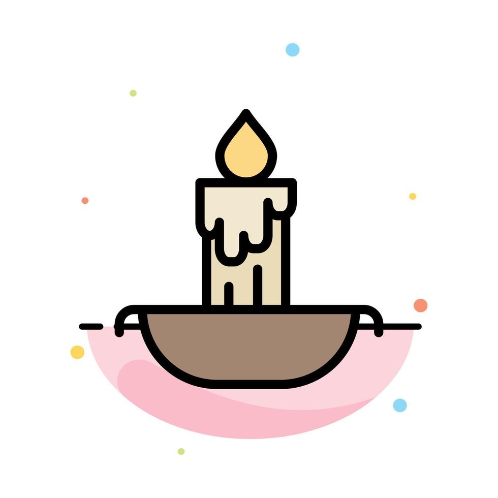 Candle Fire Easter Holiday Abstract Flat Color Icon Template vector