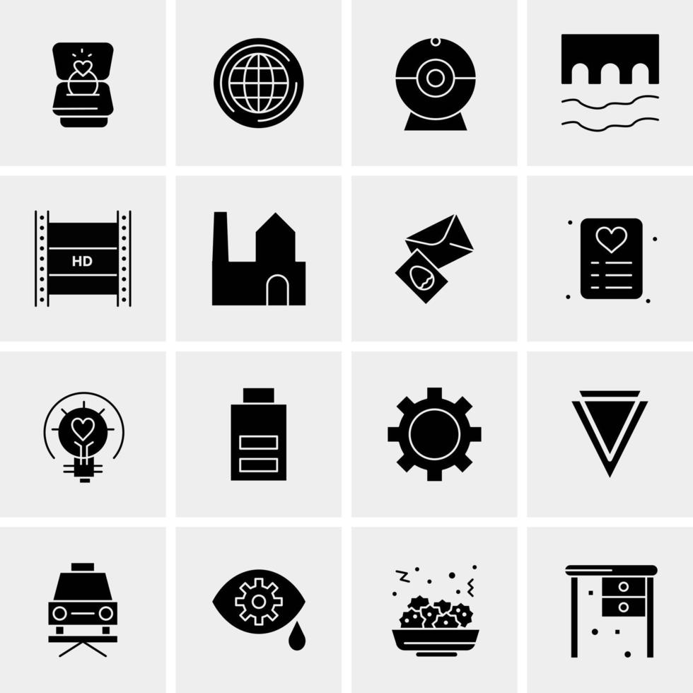 16 iconos de negocios universales vector ilustración de icono creativo para usar en proyectos relacionados con la web y dispositivos móviles