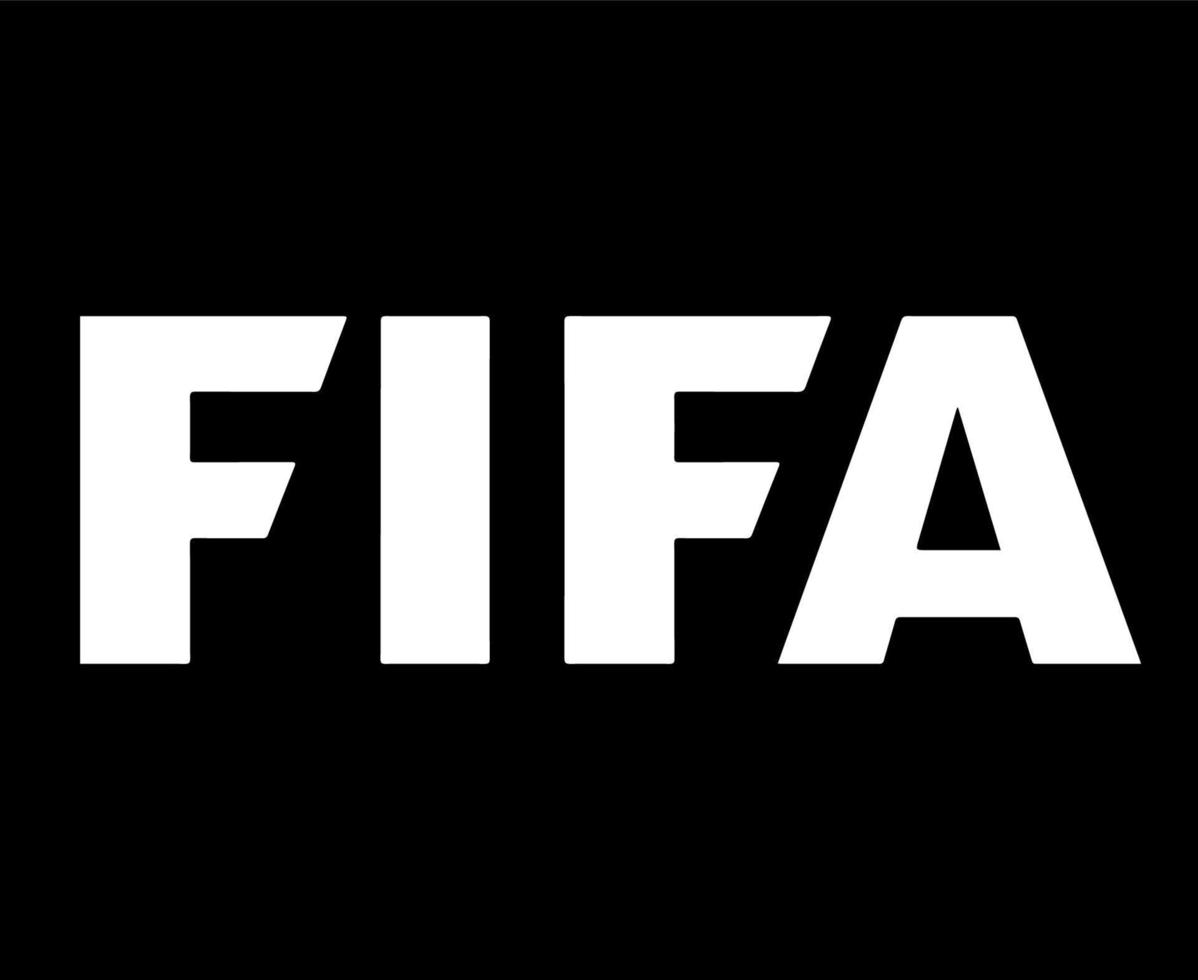 Fifa official Logo White Symbol Design Vector Abstract Illustration with Black Background