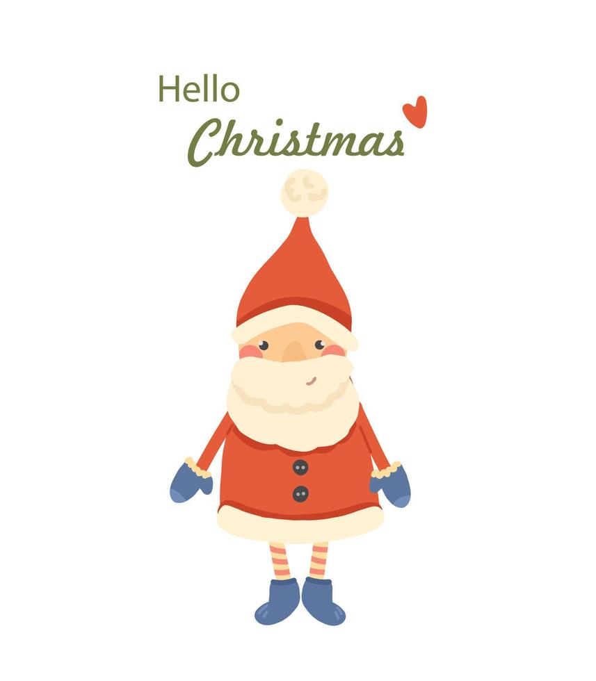 Illustration of santa claus. Cute hand drawn santa calus for postcard, children's book, packaging. vector