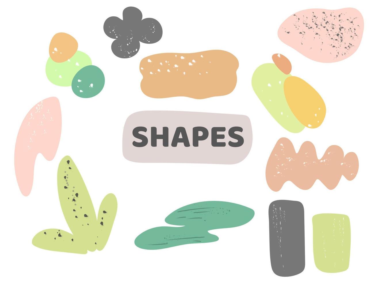 Vector set of trendy abstract shapes and spots.