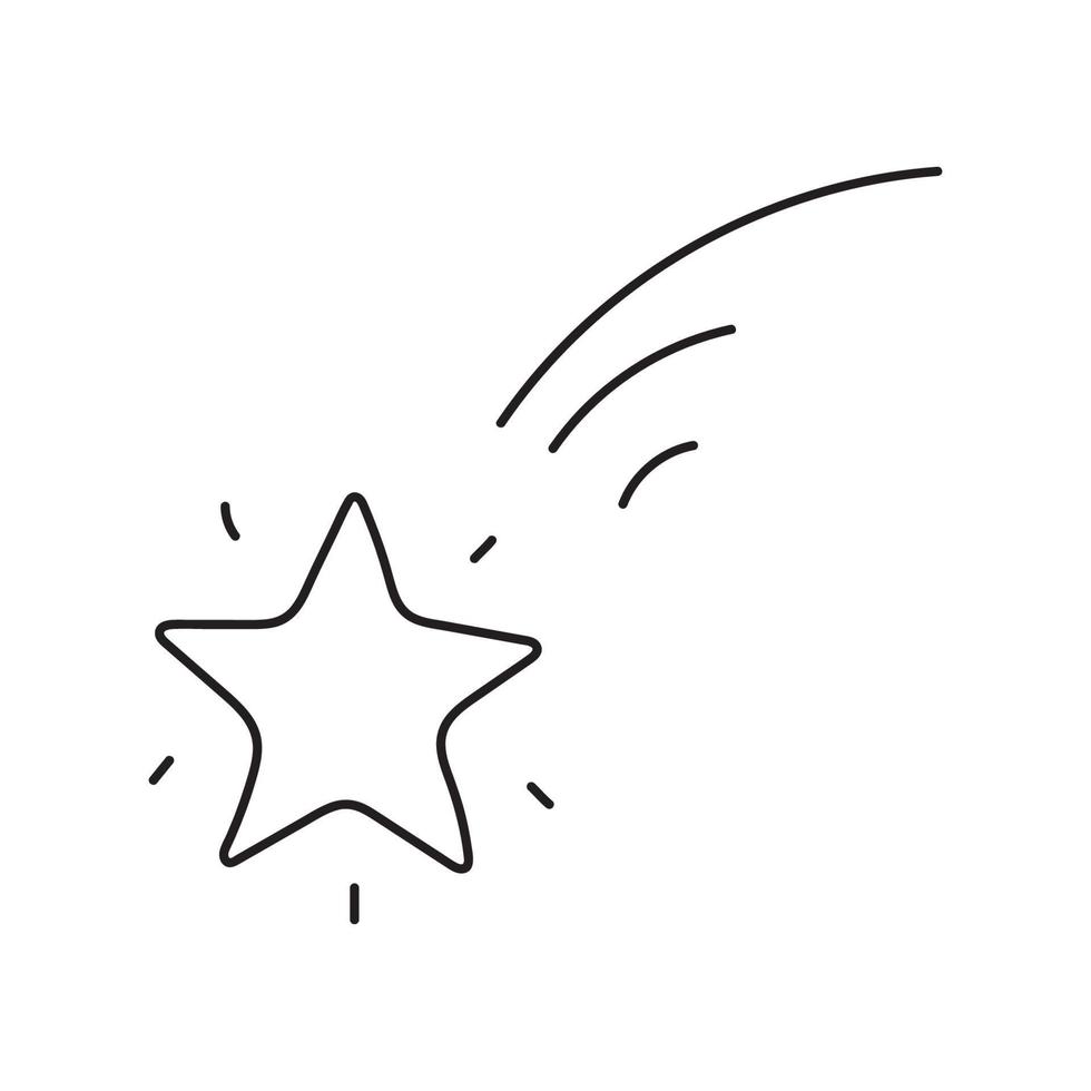 Shooting star in doodle style vector