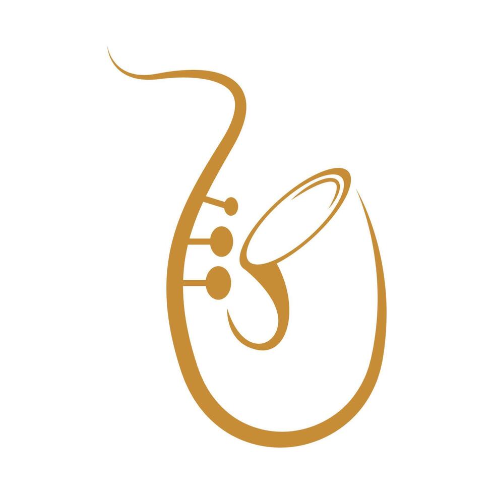 Saxophone logo icon design vector
