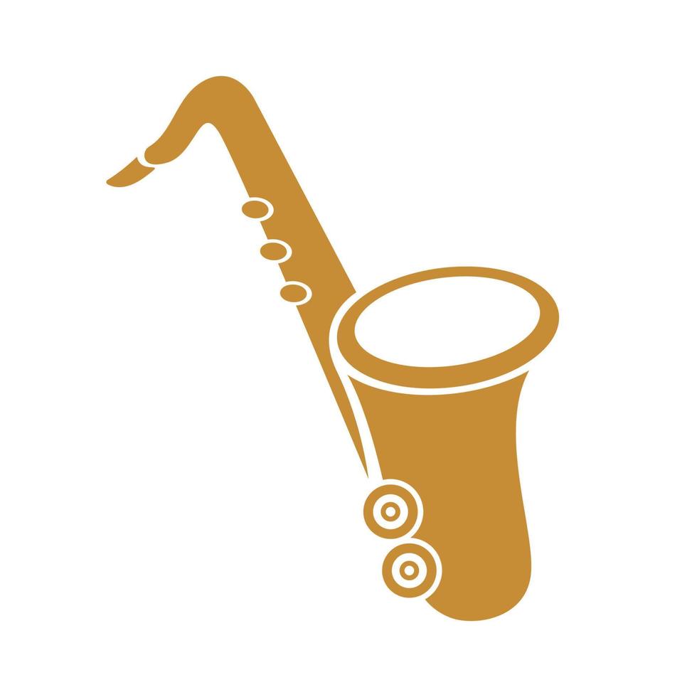 diseño de icono de logotipo de saxofón vector