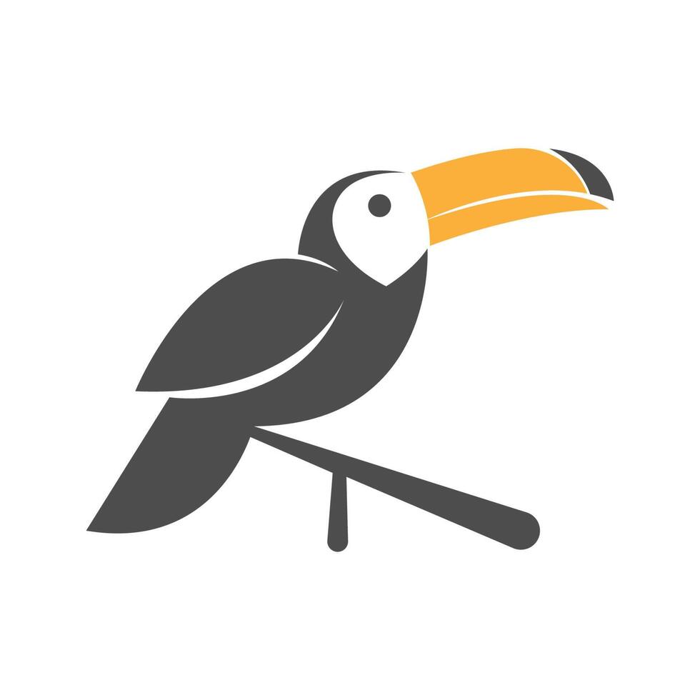 Ilustración de diseño de icono de logotipo de tucán toco vector