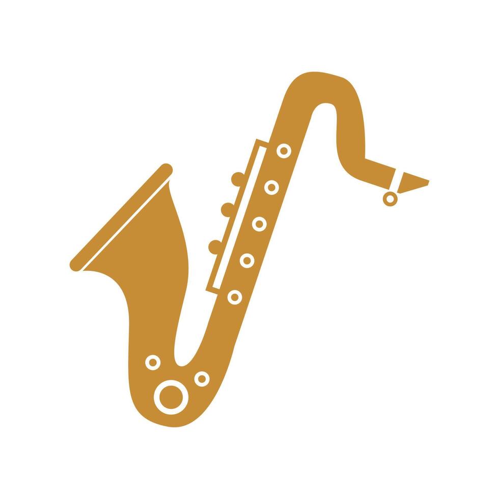 diseño de icono de logotipo de saxofón vector