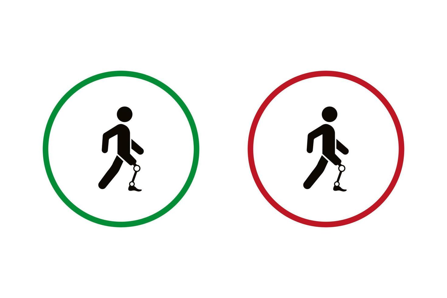 A man with a prosthesis. A disabled person with a prosthesis. A simple icon. Vector. vector