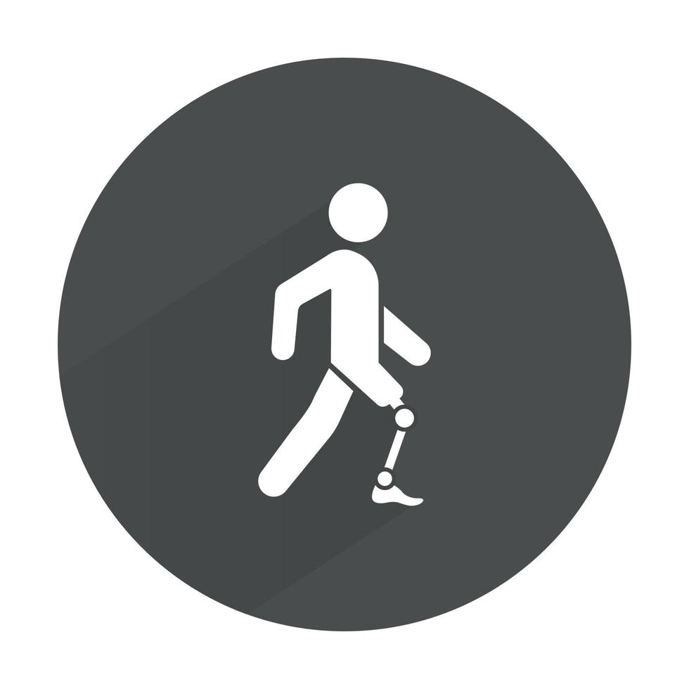 A man with a prosthesis. A disabled person with a prosthesis. A simple icon. Vector. vector