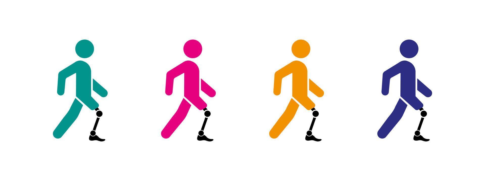 A man with a prosthesis. A disabled person with a prosthesis. A simple icon. Vector. vector