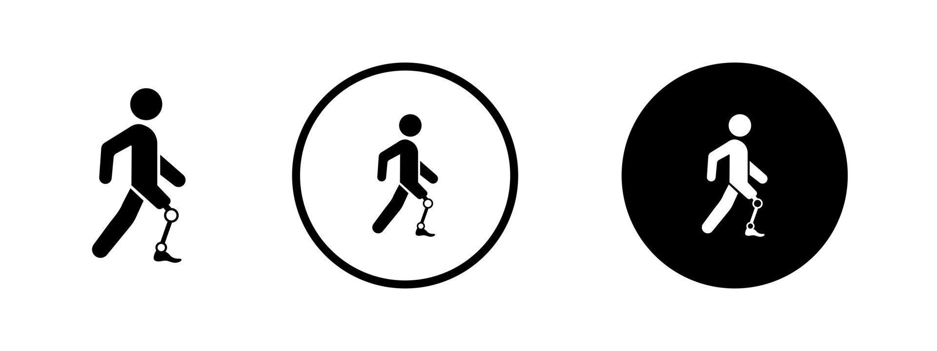 A man with a prosthesis. A disabled person with a prosthesis. A simple icon. Vector. vector