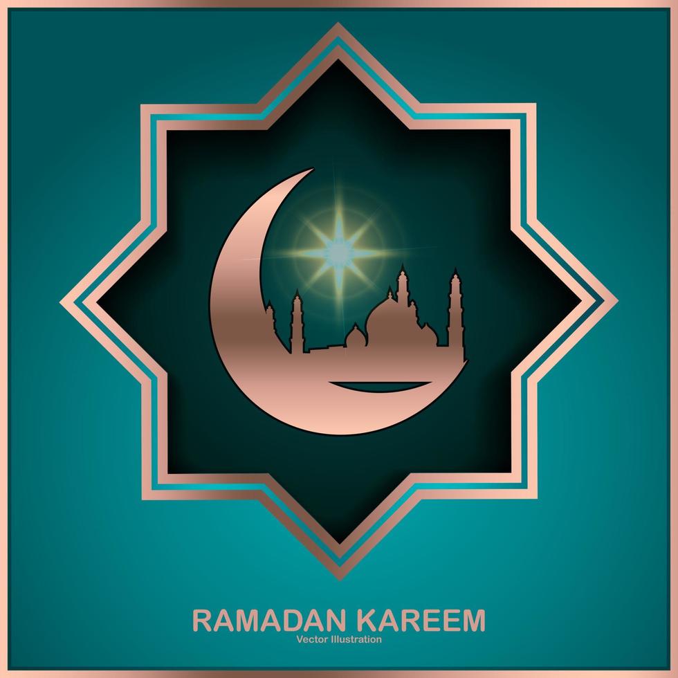 Ramadan Kareem Greeting Card, template for menu, invitation, poster, banner, card for the celebration of Islamic holidays vector