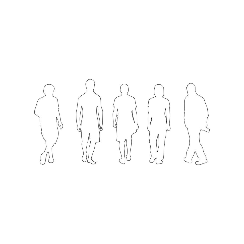 people walking rear view icon sign symbol on white vector