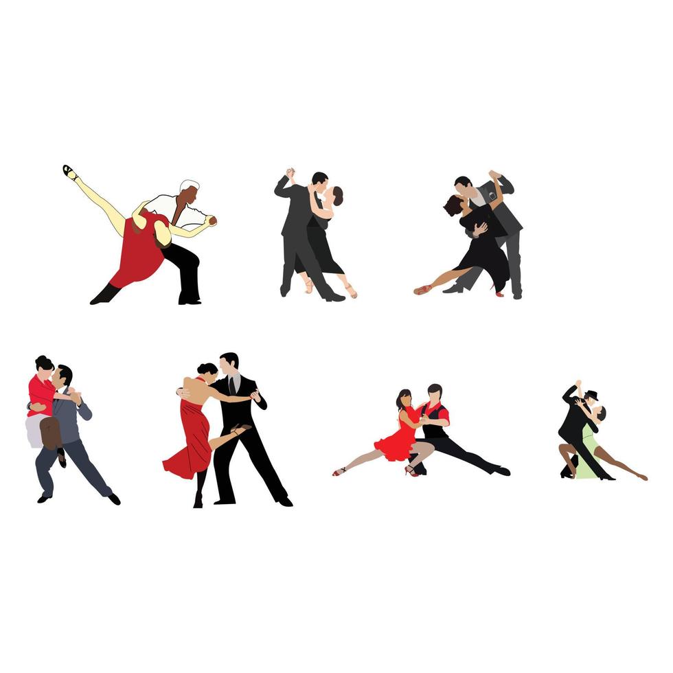 tango argentino bailarines icono signo símbolo en blanco vector