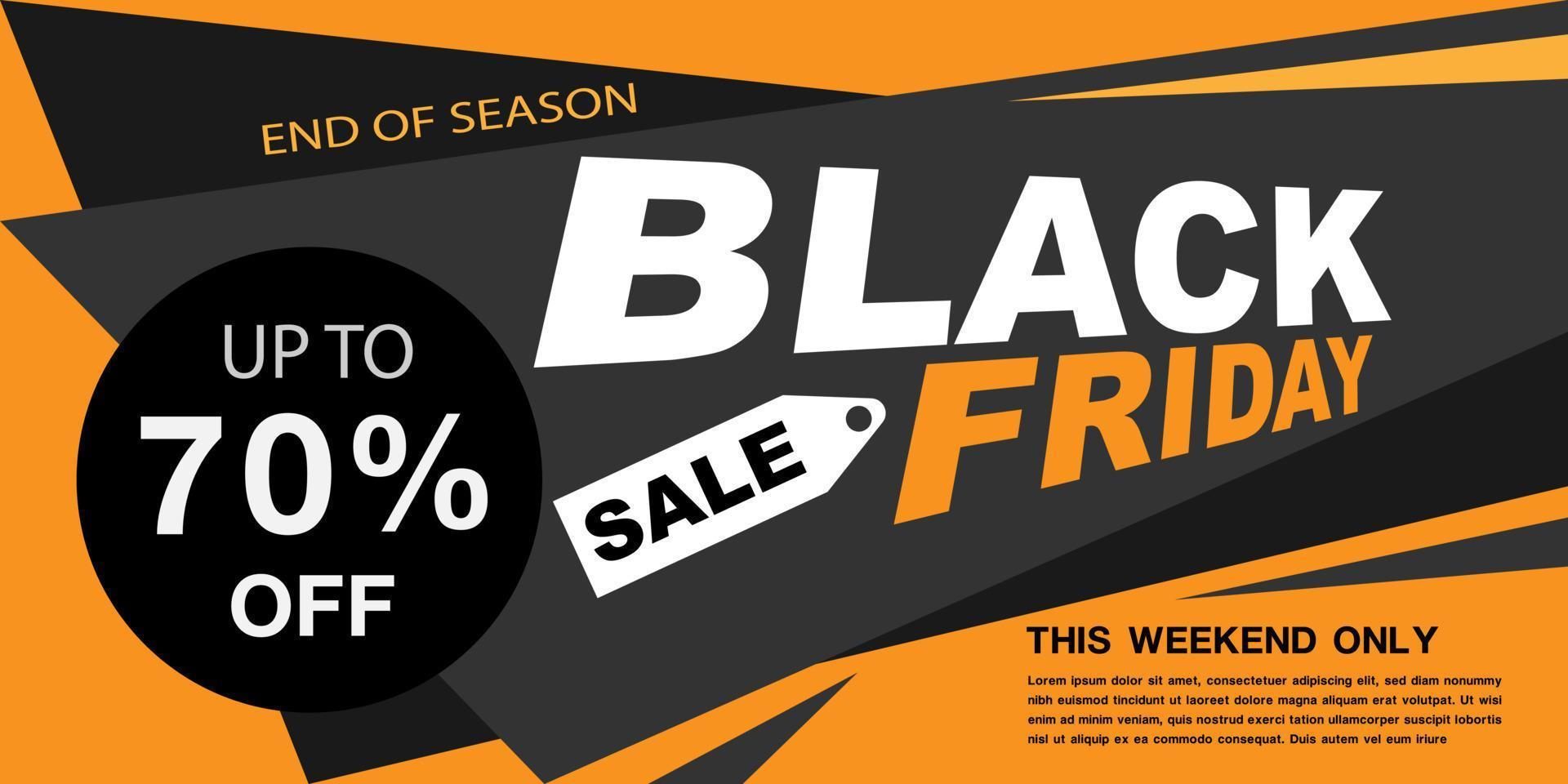 promoción de banner de venta de viernes negro geométrico blanco negro sobre vector de diseño de diseño amarillo