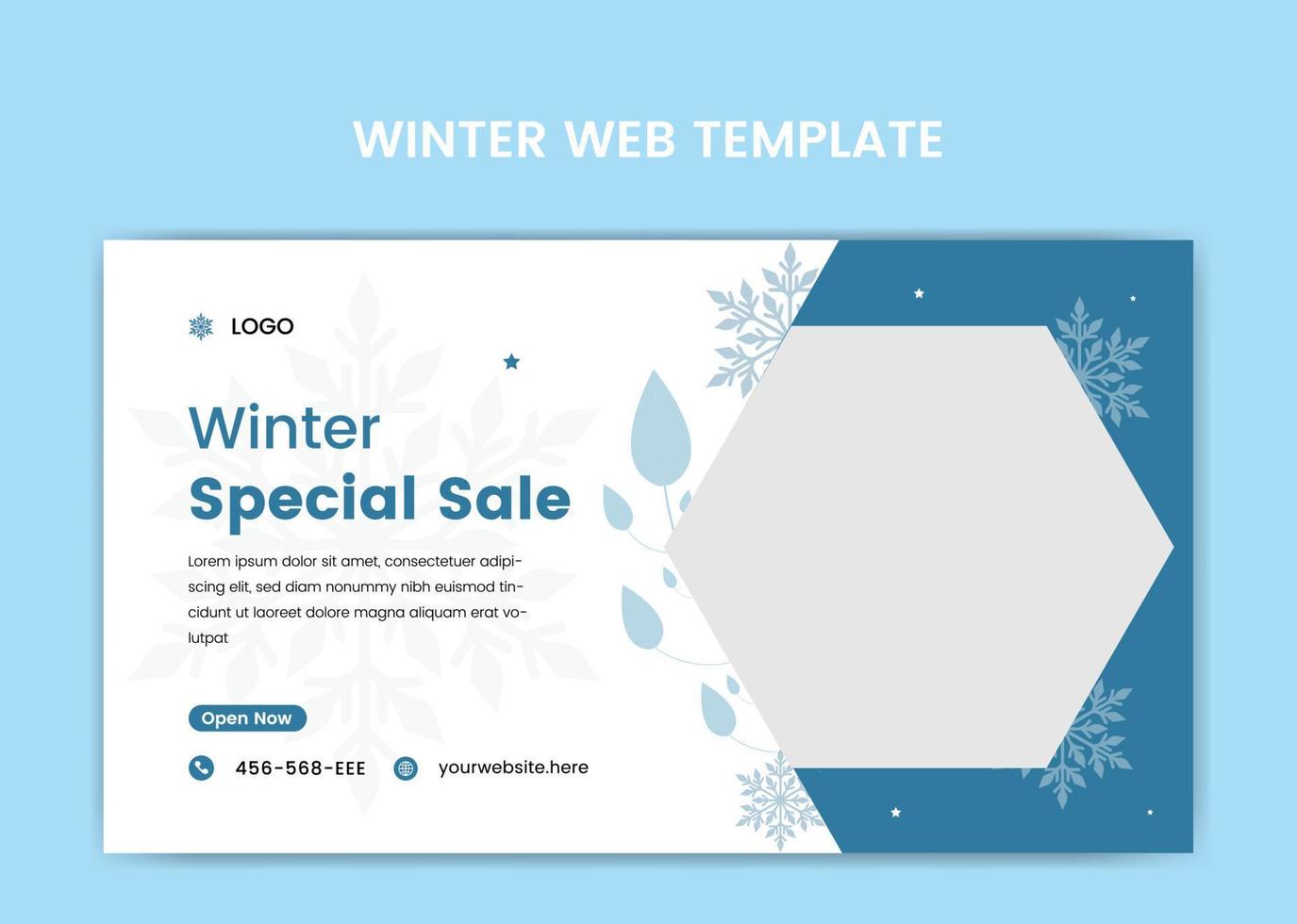 winter sale web banner template. vector