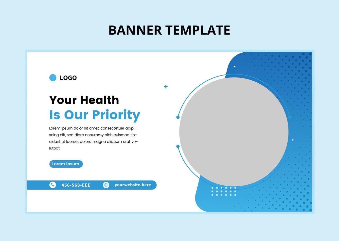 Medical health care web banner template. vector