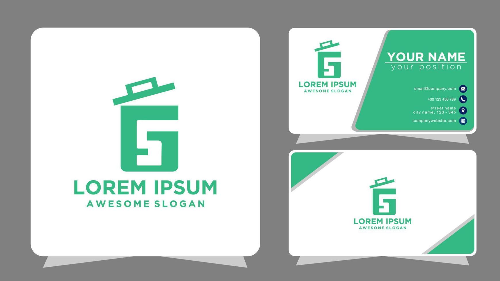 trash can logo with letter s vector