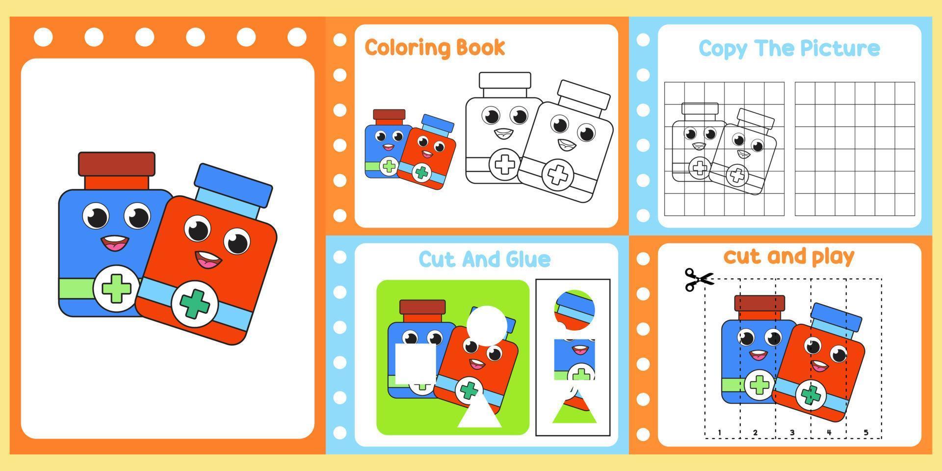 worksheets pack for kids with medicine fun learning for children vector