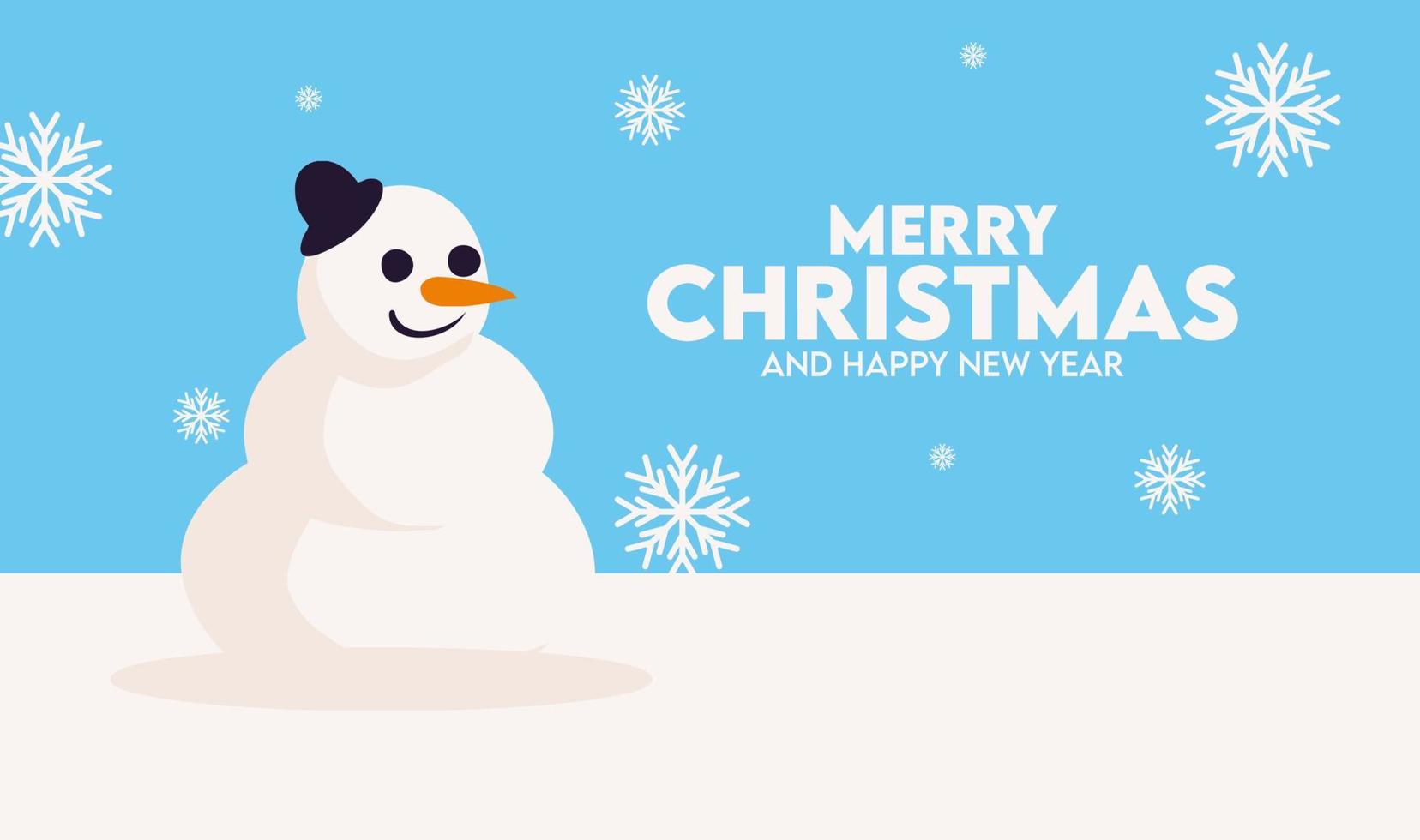 merry christmas greeting card banner in white and blue background with cool theme vector