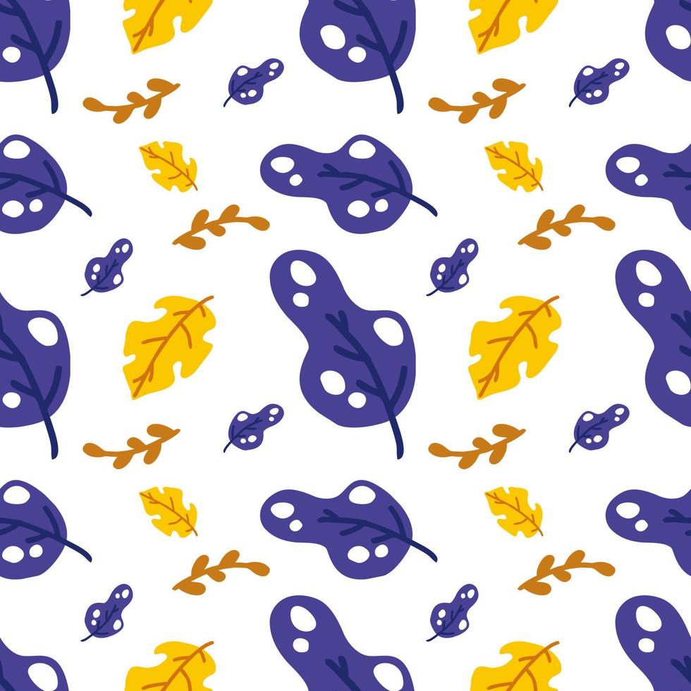 floral pattern in blue and yellow colors suitable for background or in print vector