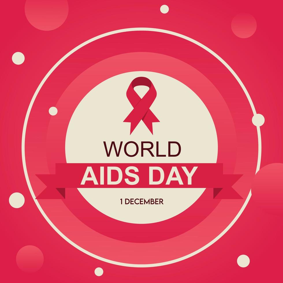 vektor Illustration of a Background for a World AIDS Day social media banner, on a red background vector